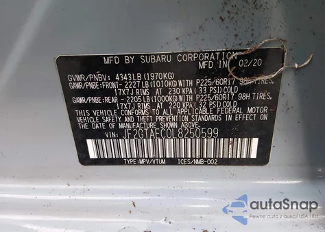 2020 Subaru Crosstrek Premium from USA, damaged, VIN JF2GTAEC0L8250599